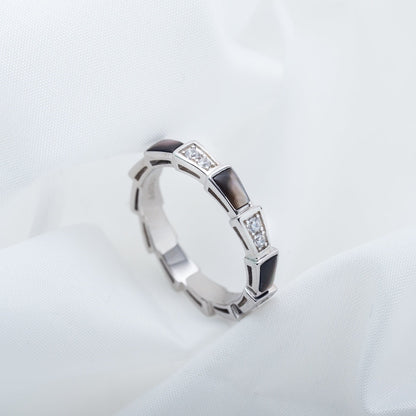 [LORA]SERPENTI RING SILVER  DIAMOND BLACK MOP 3MM