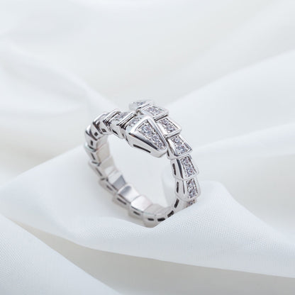 [LORA]SERPENTI RING SILVER DIAMOND PAVED 4MM