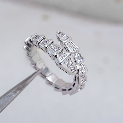 [LORA]SERPENTI RING SILVER DIAMOND PAVED 4MM