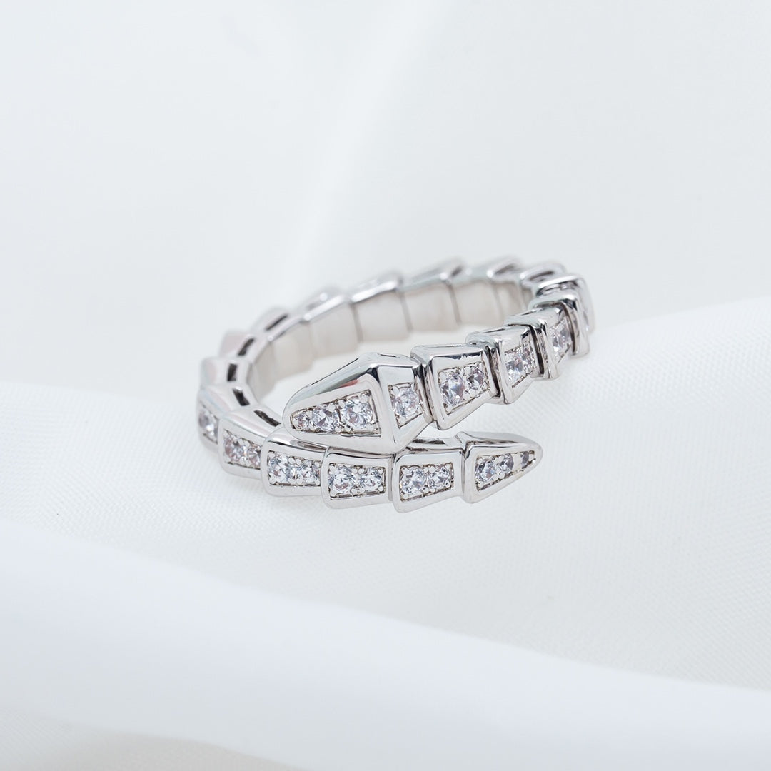 [LORA]SERPENTI RING SILVER DIAMOND PAVED 4MM