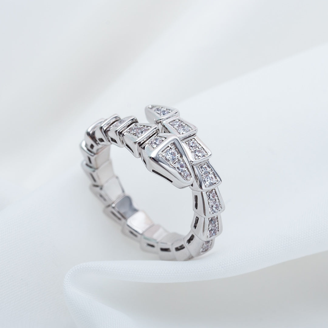 [LORA]SERPENTI RING SILVER DIAMOND PAVED 4MM