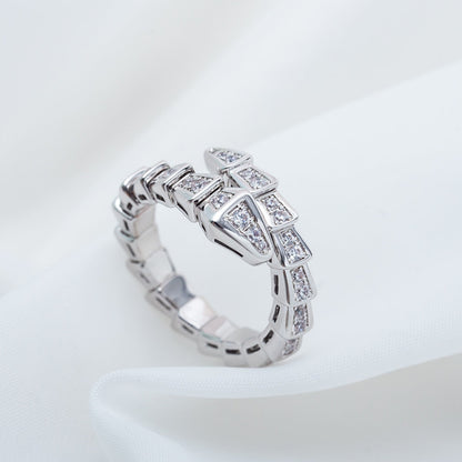 [LORA]SERPENTI RING SILVER DIAMOND PAVED 4MM