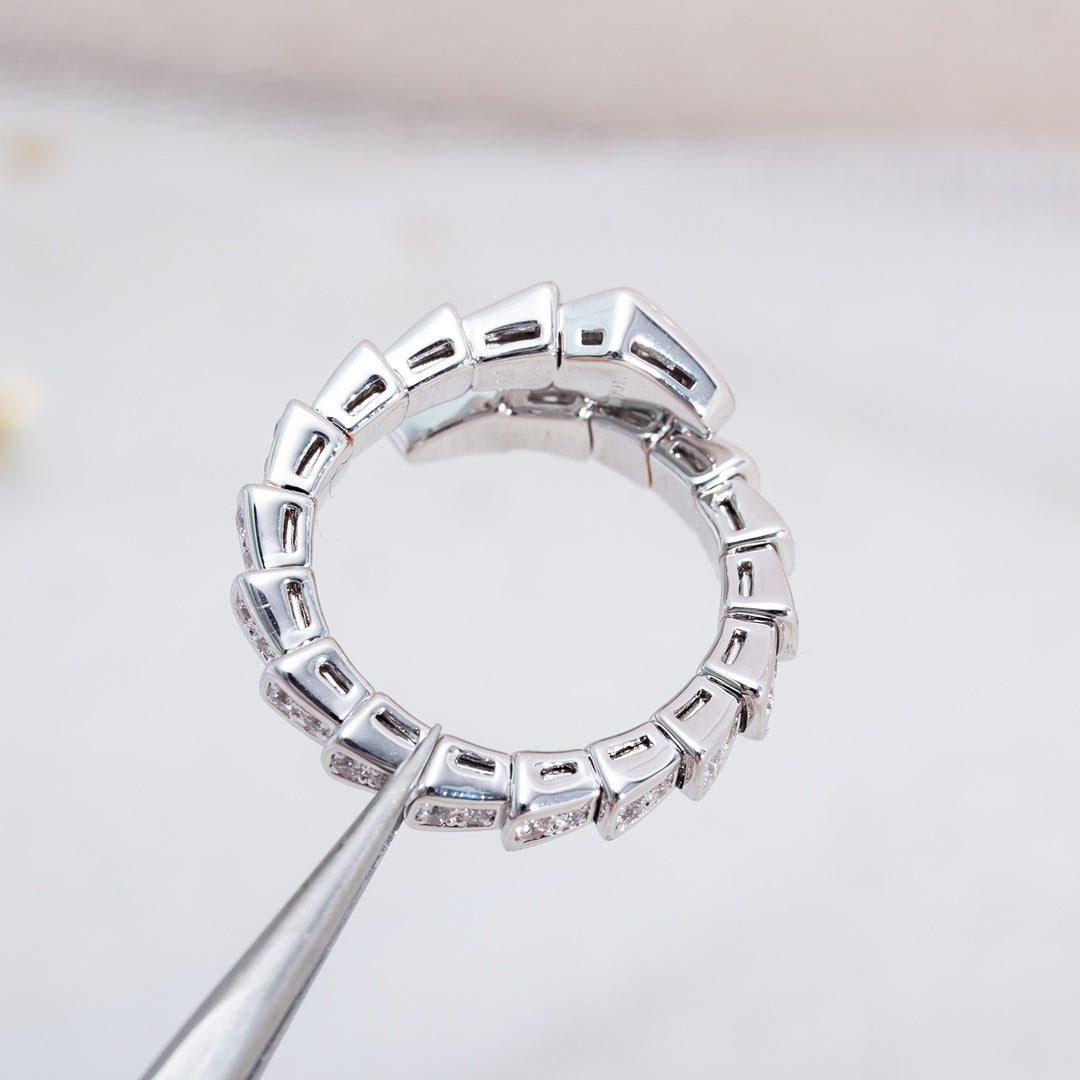 [LORA]SERPENTI RING SILVER DIAMOND PAVED 4MM