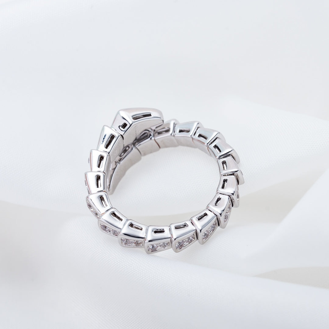 [LORA]SERPENTI RING SILVER DIAMOND PAVED 4MM