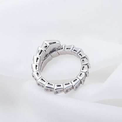 [LORA]SERPENTI RING SILVER DIAMOND PAVED 4MM