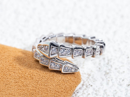 [LORA]SERPENTI RING SILVER DIAMOND PAVED 4MM