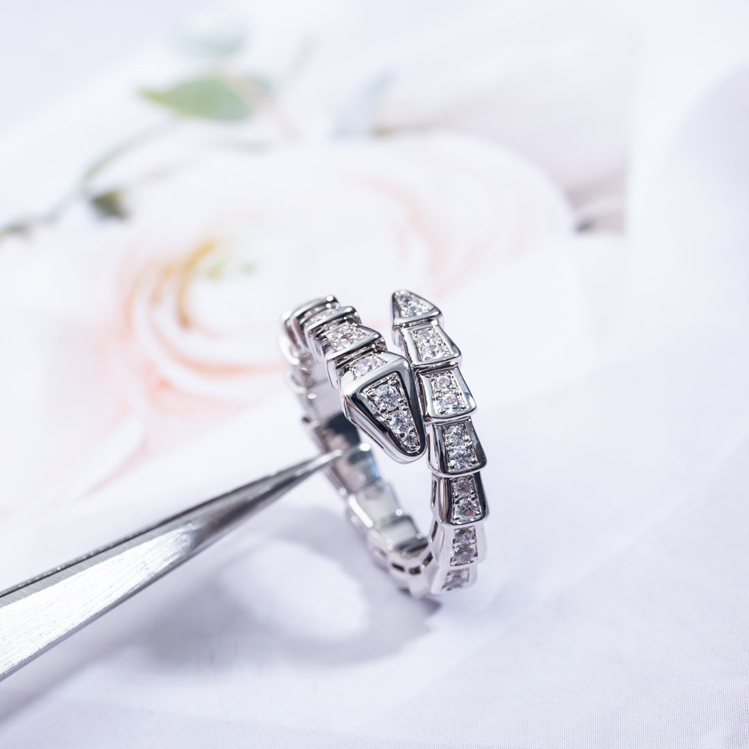[LORA]SERPENTI RING SILVER DIAMOND PAVED 4MM