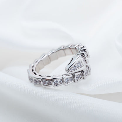 [LORA]SERPENTI RING SILVER DIAMOND PAVED 4MM