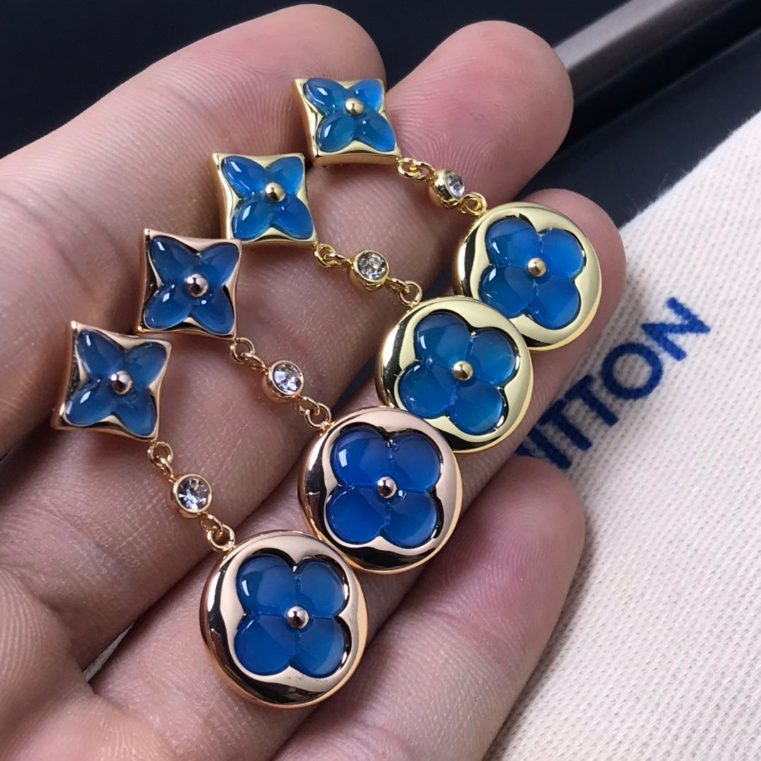 [LORA]STAR AND SUN AGATE DIAMOND EARRINGS