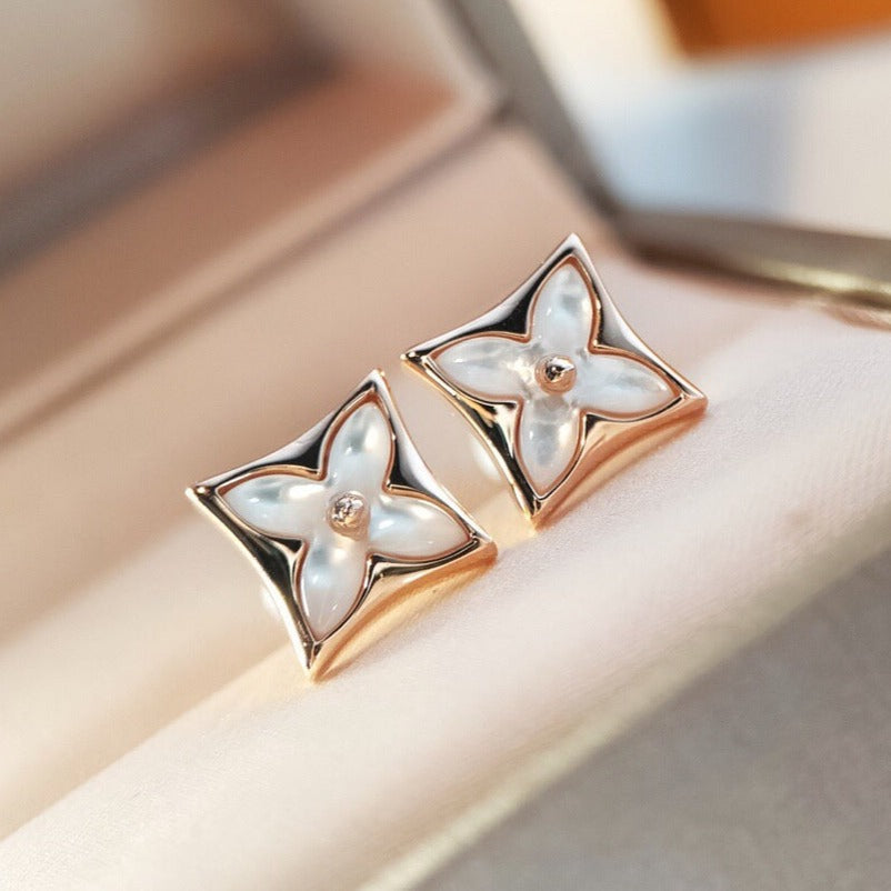 [LORA]STAR MOP PINK GOLD EARRINGS