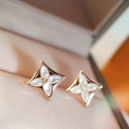 [LORA]STAR MOP PINK GOLD EARRINGS