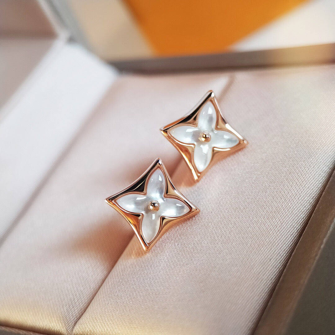 [LORA]STAR MOP PINK GOLD EARRINGS