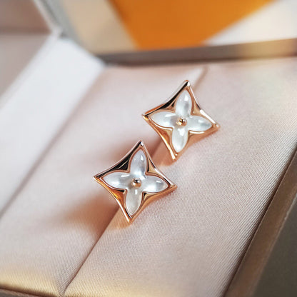 [LORA]STAR MOP PINK GOLD EARRINGS