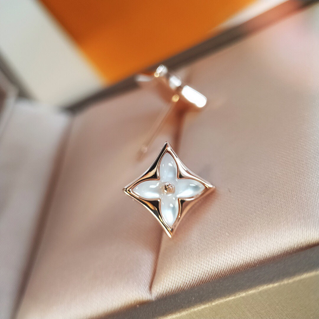 [LORA]STAR MOP PINK GOLD EARRINGS