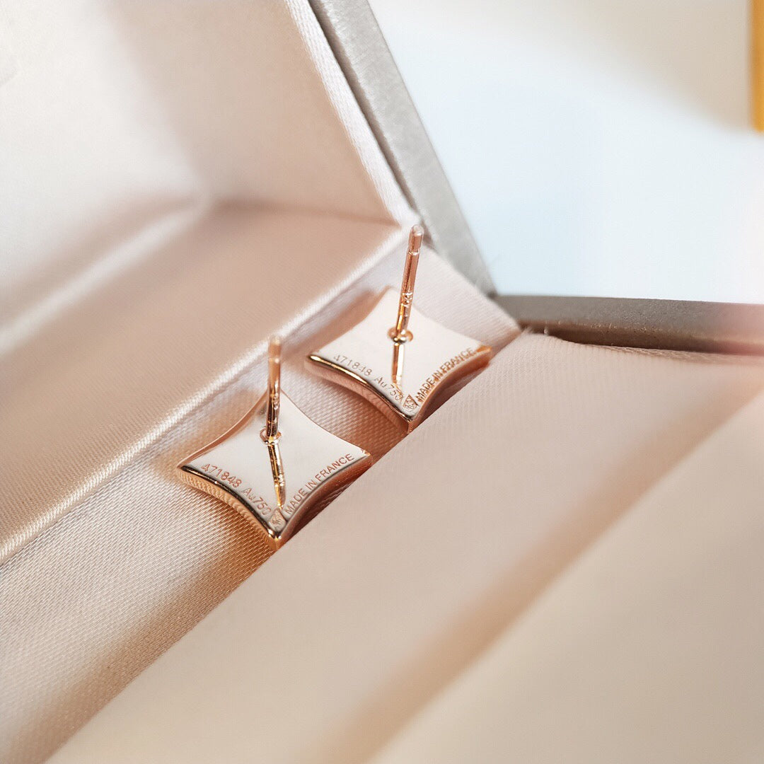 [LORA]STAR MOP PINK GOLD EARRINGS