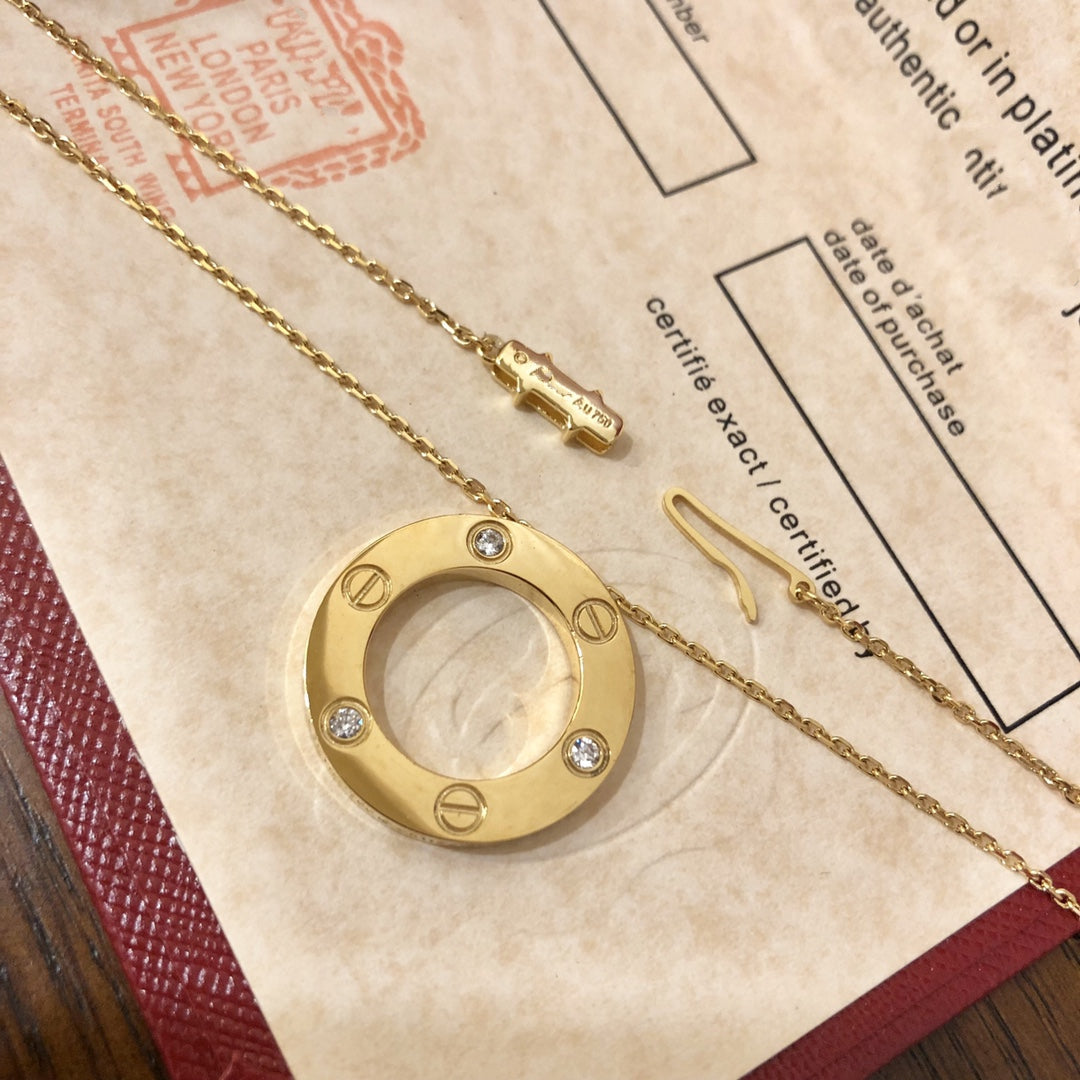 [LORA]LOVE NECKLACE 16MM 3 DIAMONDS