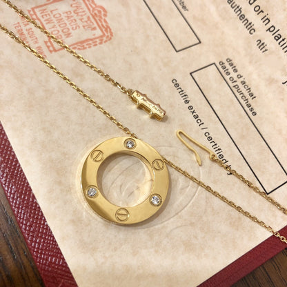 [LORA]LOVE NECKLACE 16MM 3 DIAMONDS