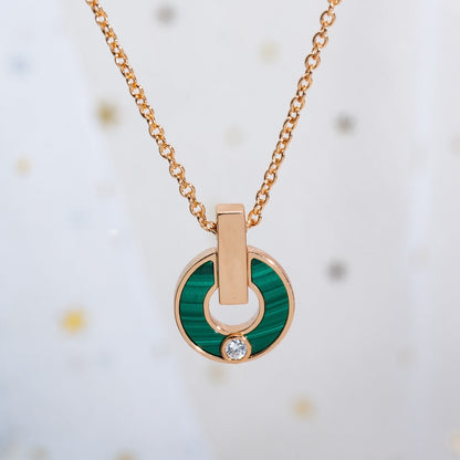 [LORA]GARI NECKLACE PINK GOLD MALACHITE
