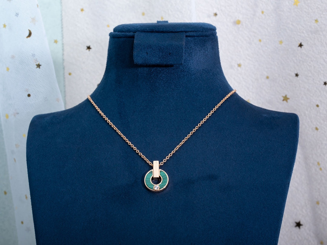 [LORA]GARI NECKLACE PINK GOLD MALACHITE