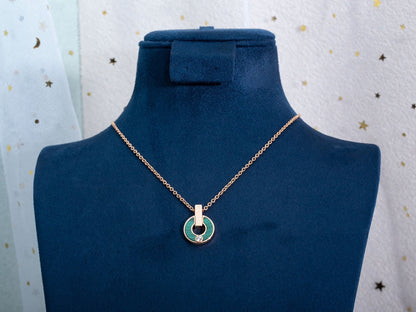 [LORA]GARI NECKLACE PINK GOLD MALACHITE