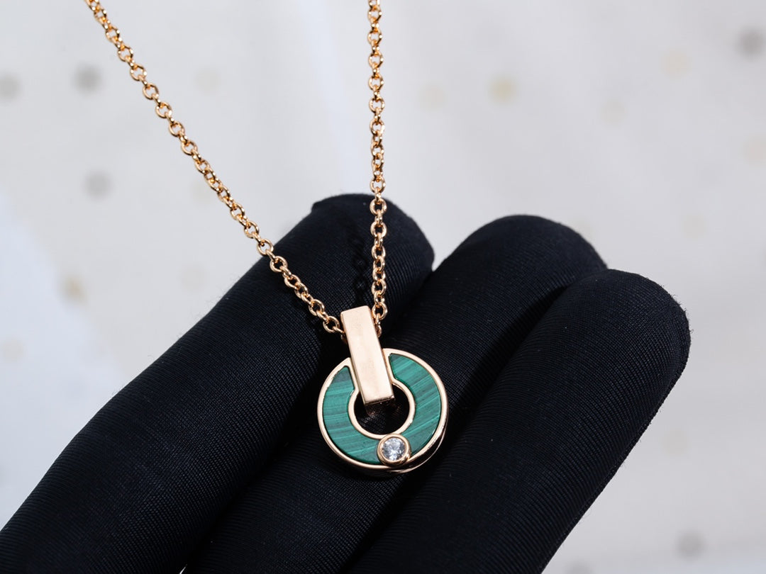 [LORA]GARI NECKLACE PINK GOLD MALACHITE