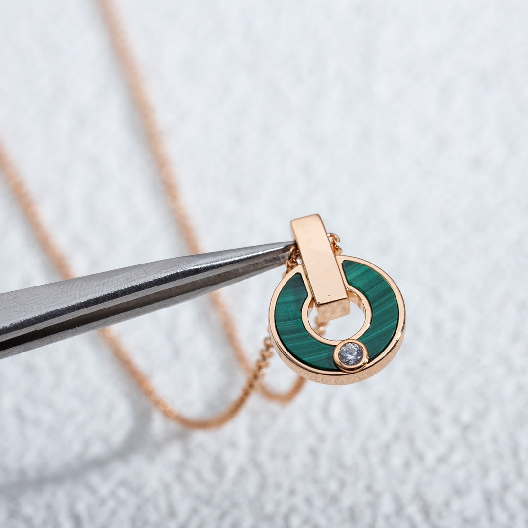 [LORA]GARI NECKLACE PINK GOLD MALACHITE
