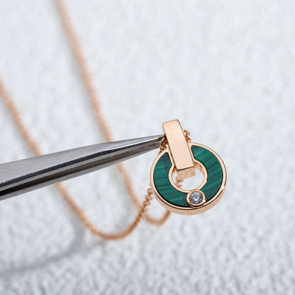 [LORA]GARI NECKLACE PINK GOLD MALACHITE
