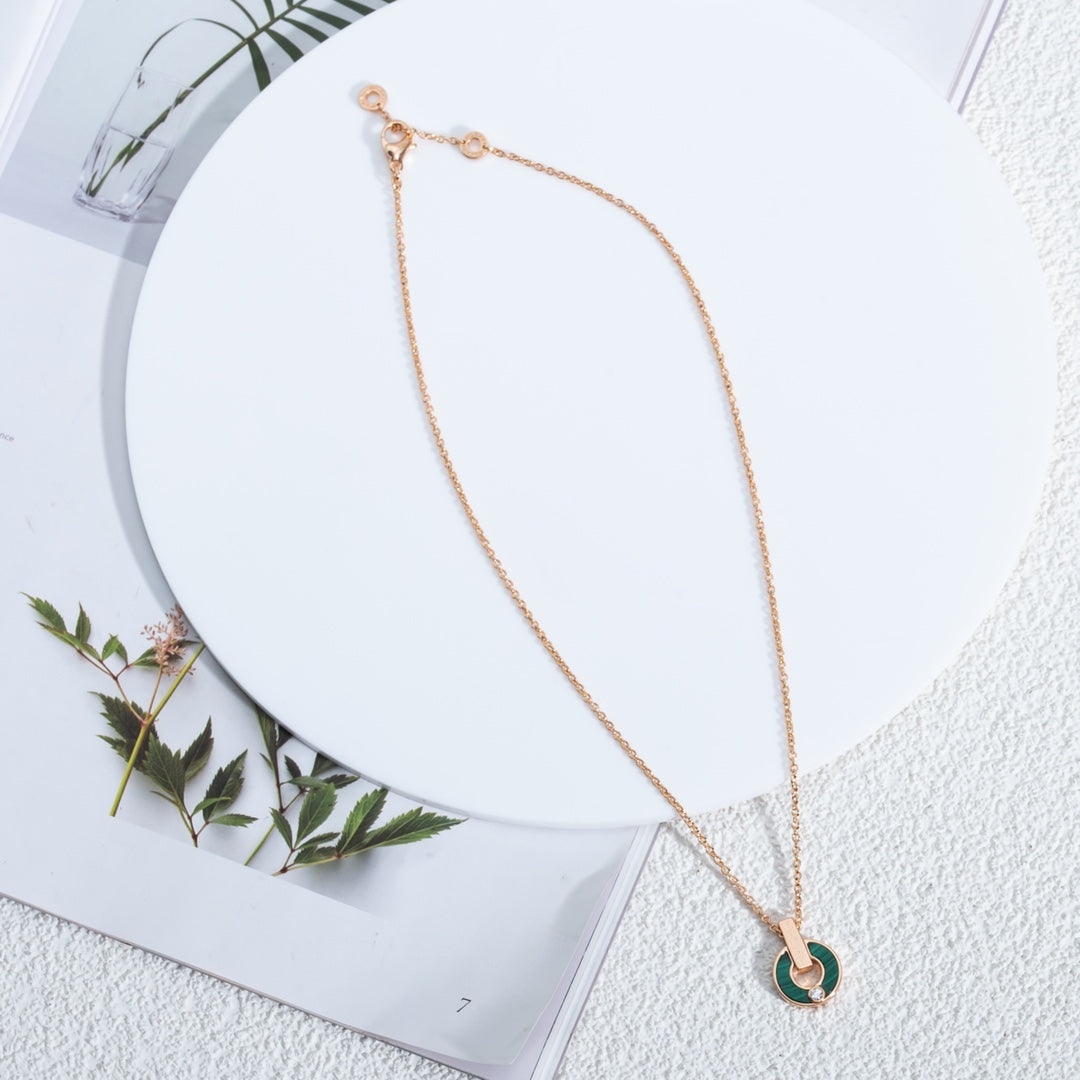 [LORA]GARI NECKLACE PINK GOLD MALACHITE