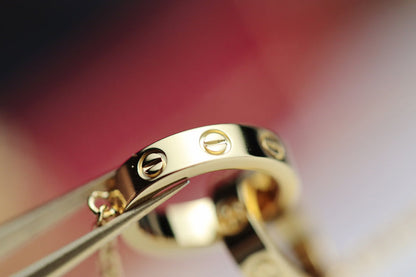 [LORA]LOVE NECKLACE DOUBLE RING GOLD