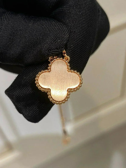 [LORA]CLOVER 15MM DIAMOND RHODONITE NECKLACE