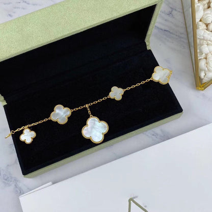 [LORA]MAGIC CLOVER MOP GOLD BRACELET 5 MOTIFS