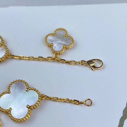 [LORA]MAGIC CLOVER MOP GOLD BRACELET 5 MOTIFS