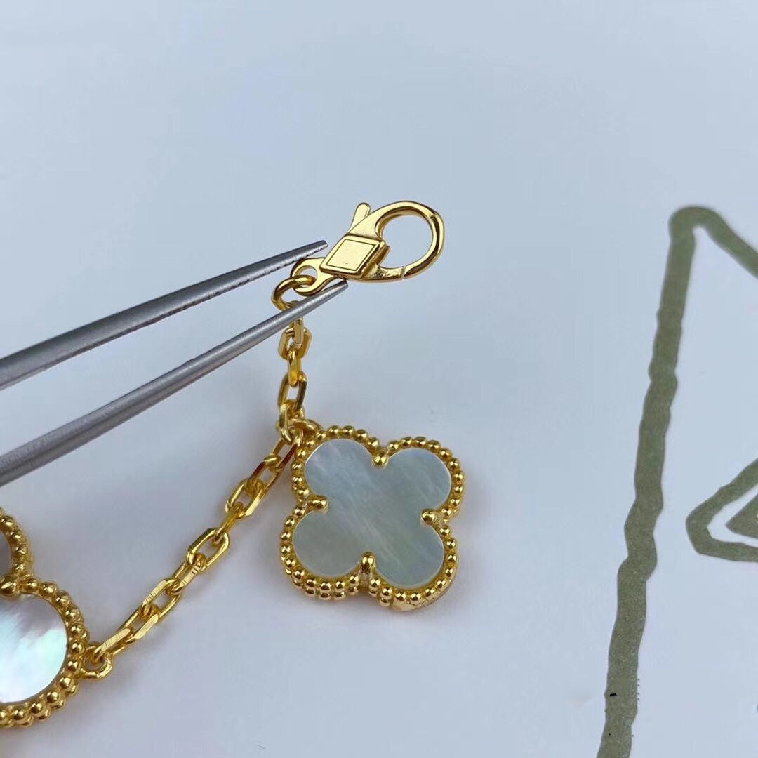 [LORA]MAGIC CLOVER MOP GOLD BRACELET 5 MOTIFS