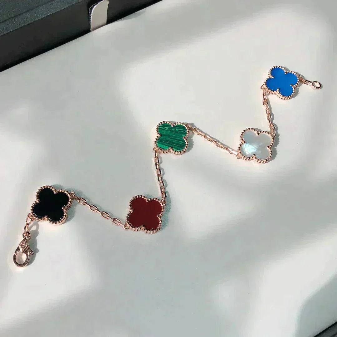 [LORA]CLOVER 5 MOTIFS MULTICOLOR BRACELET