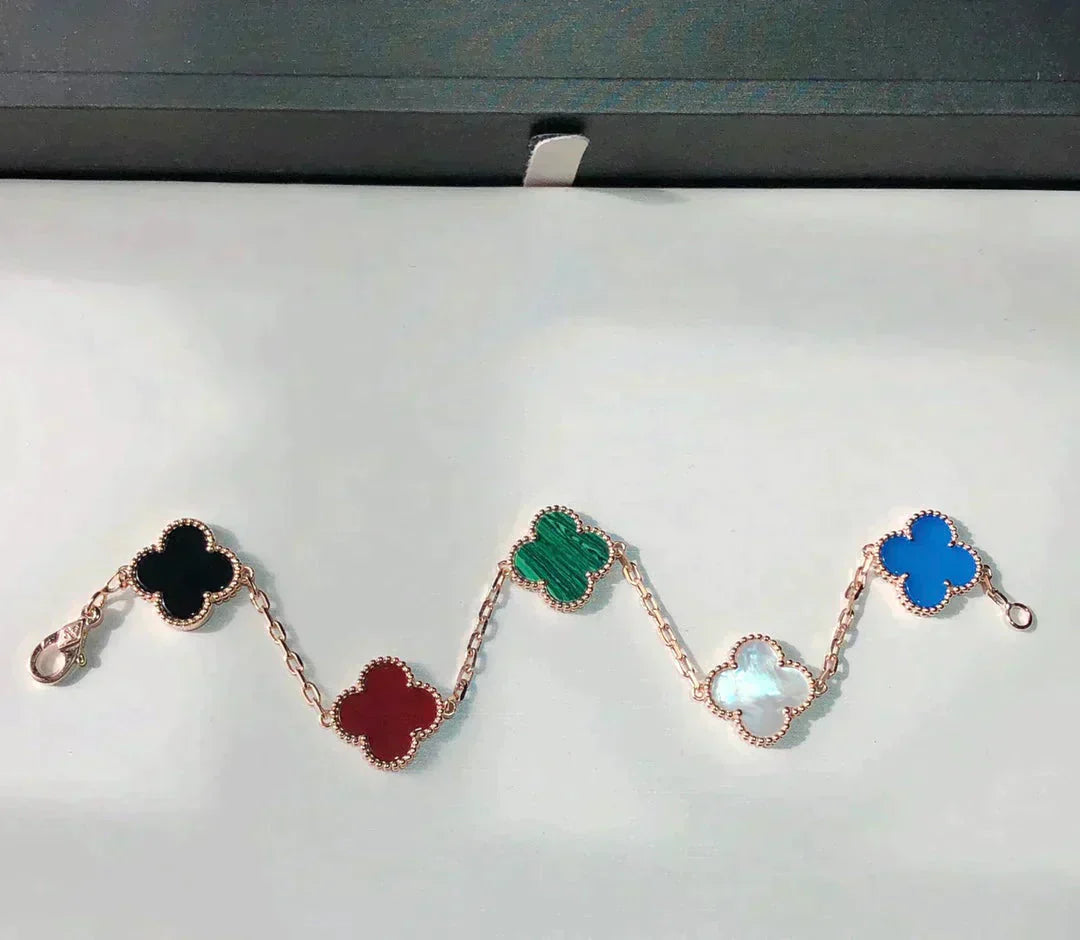 [LORA]CLOVER 5 MOTIFS MULTICOLOR BRACELET