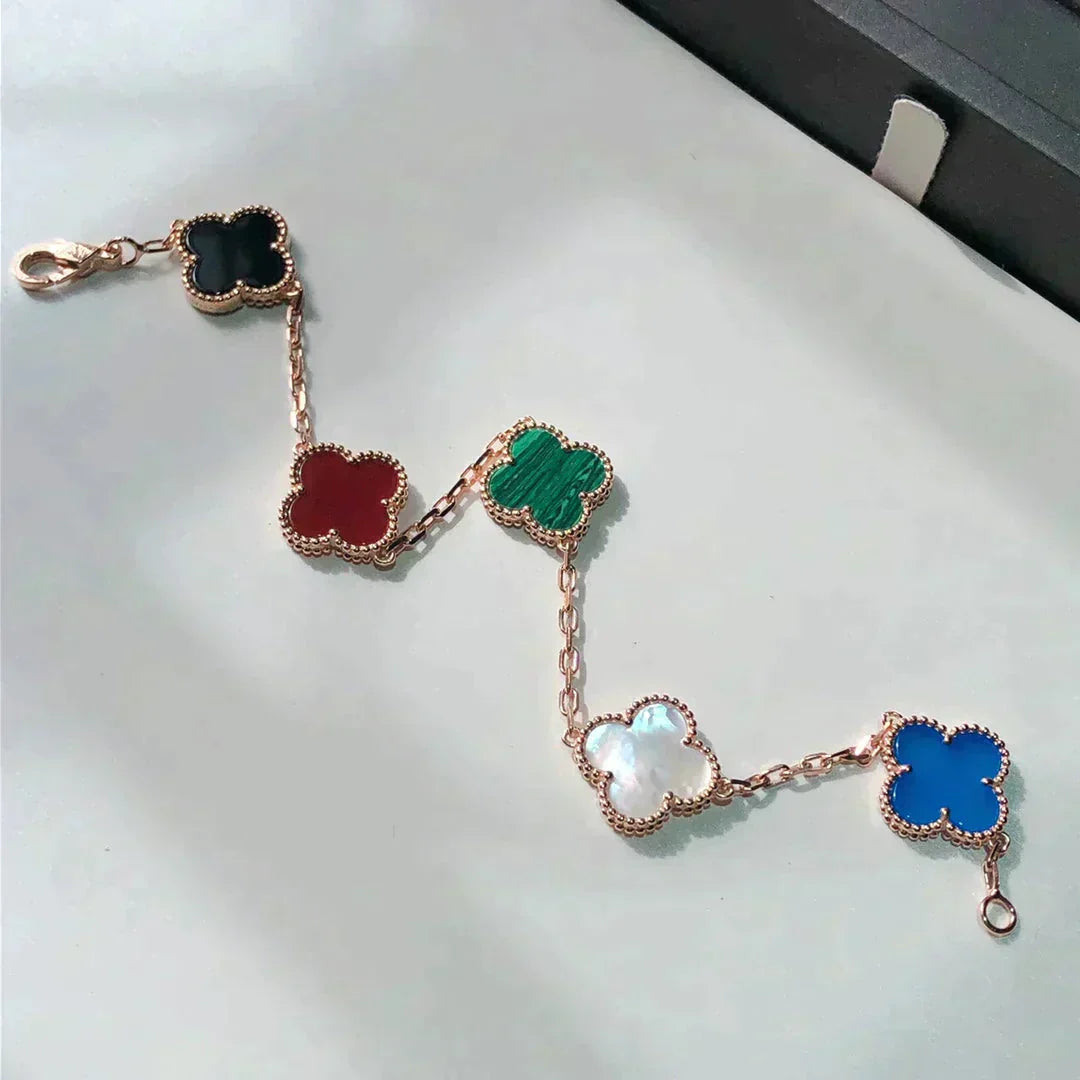 [LORA]CLOVER 5 MOTIFS MULTICOLOR BRACELET