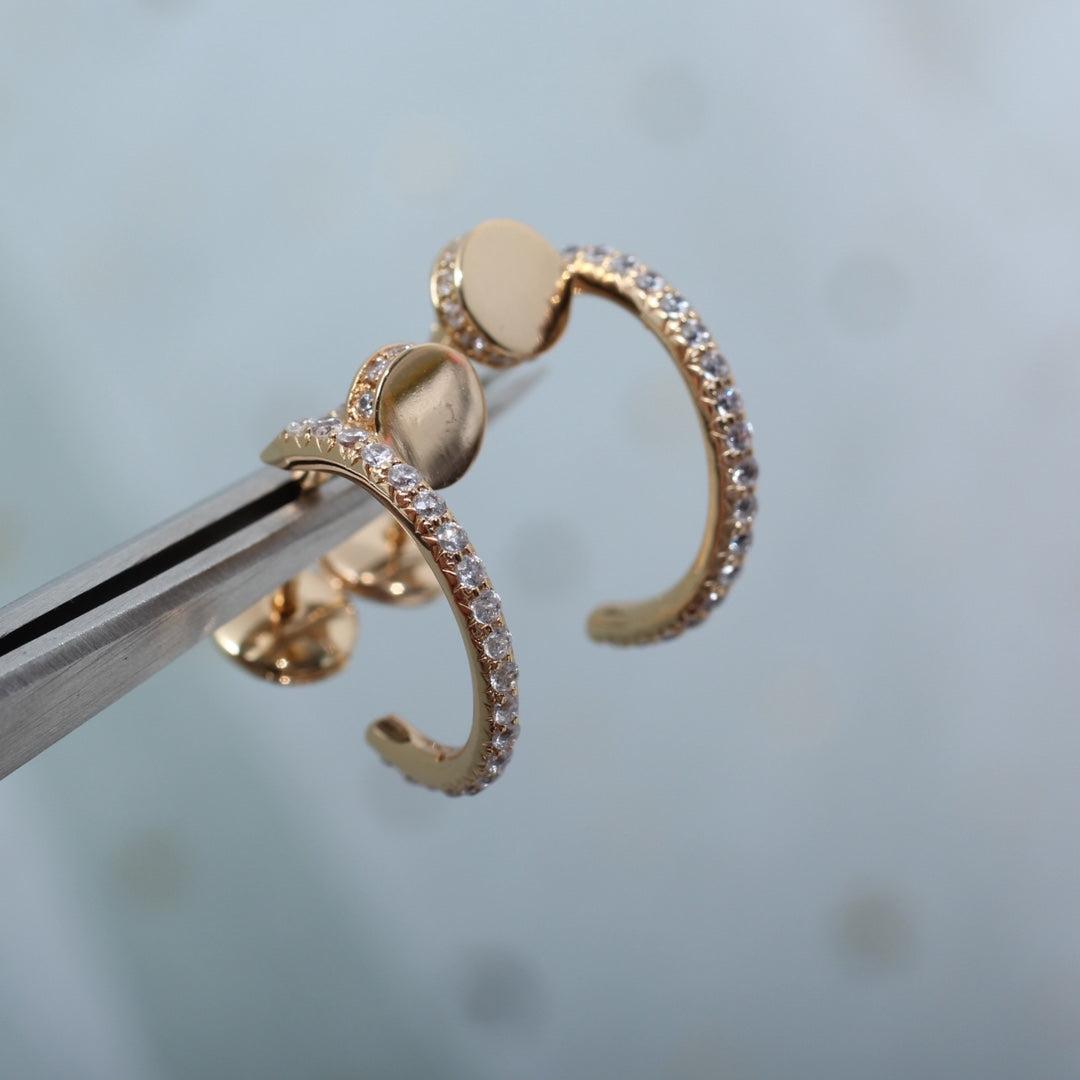 [LORA]JUSTE EARRINGS 12.75MM PINK GOLD DIAMOND