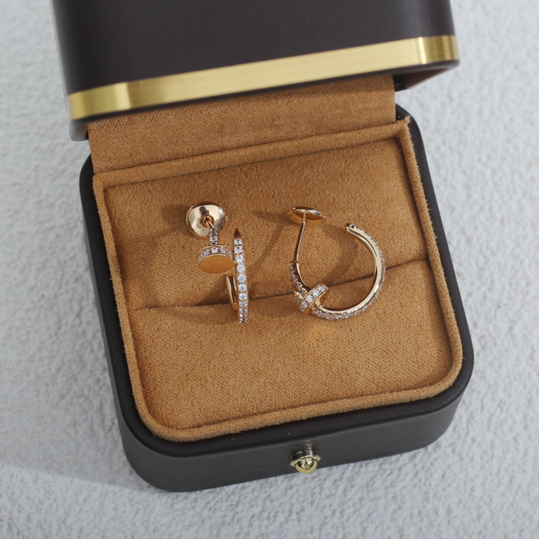 [LORA]JUSTE EARRINGS 12.75MM PINK GOLD DIAMOND