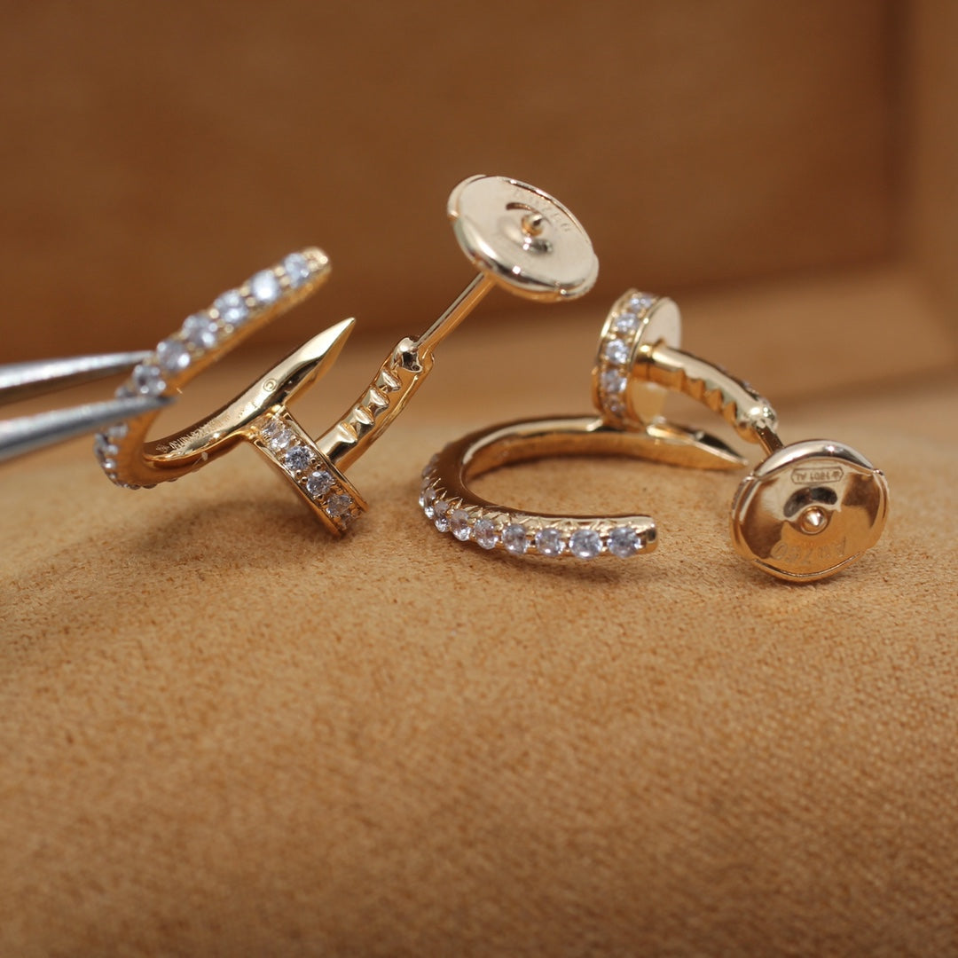 [LORA]JUSTE EARRINGS 12.75MM PINK GOLD DIAMOND