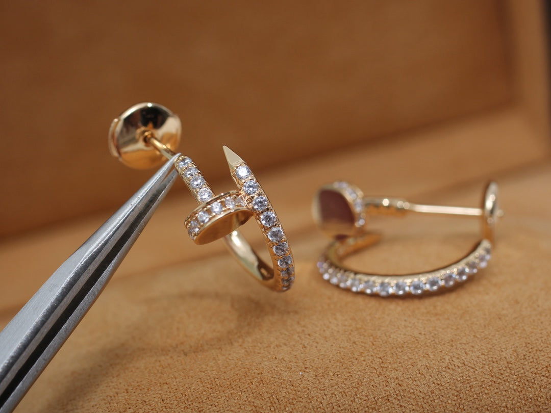 [LORA]JUSTE EARRINGS 12.75MM PINK GOLD DIAMOND