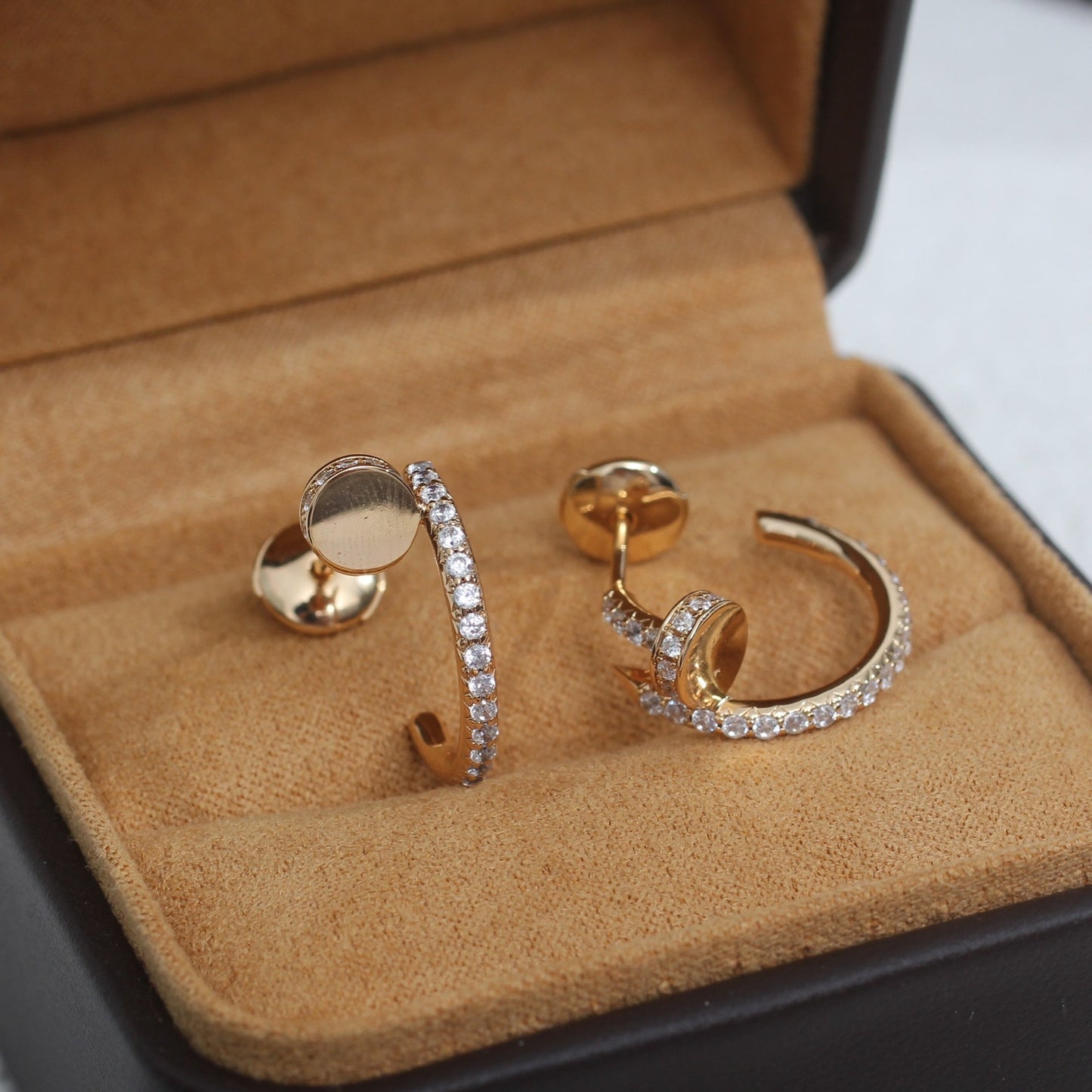 [LORA]JUSTE EARRINGS 12.75MM PINK GOLD DIAMOND
