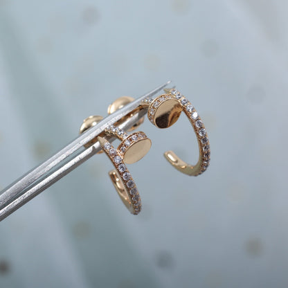 [LORA]JUSTE EARRINGS 12.75MM PINK GOLD DIAMOND