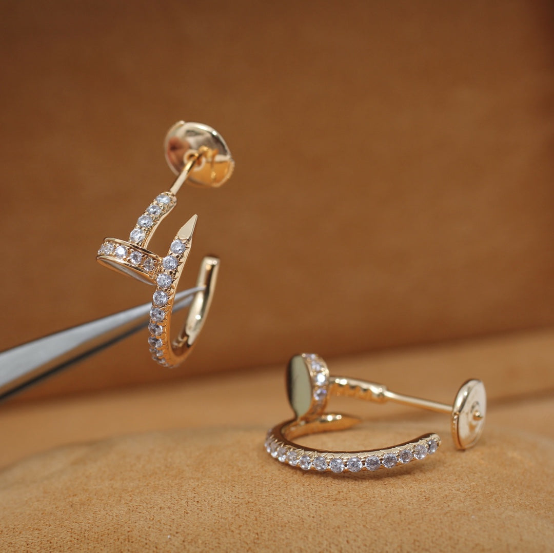 [LORA]JUSTE EARRINGS 12.75MM PINK GOLD DIAMOND