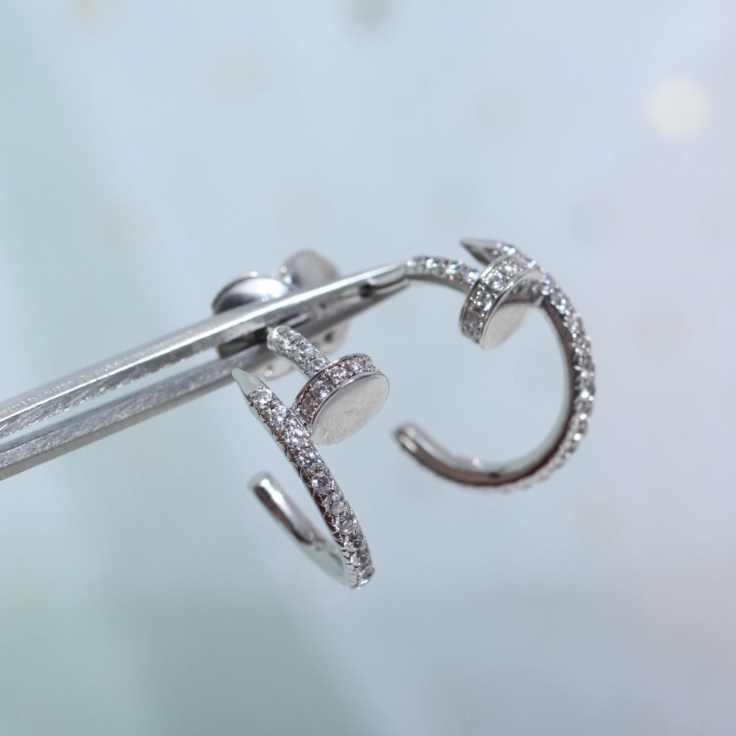 [LORA]JUSTE EARRINGS 12.75MM SILVER DIAMOND