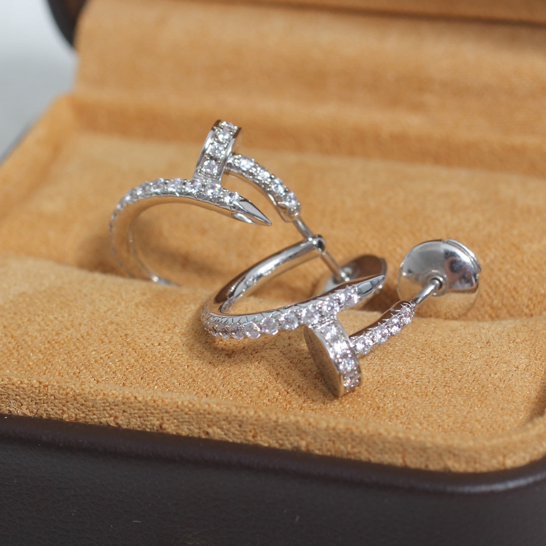 [LORA]JUSTE EARRINGS 12.75MM SILVER DIAMOND