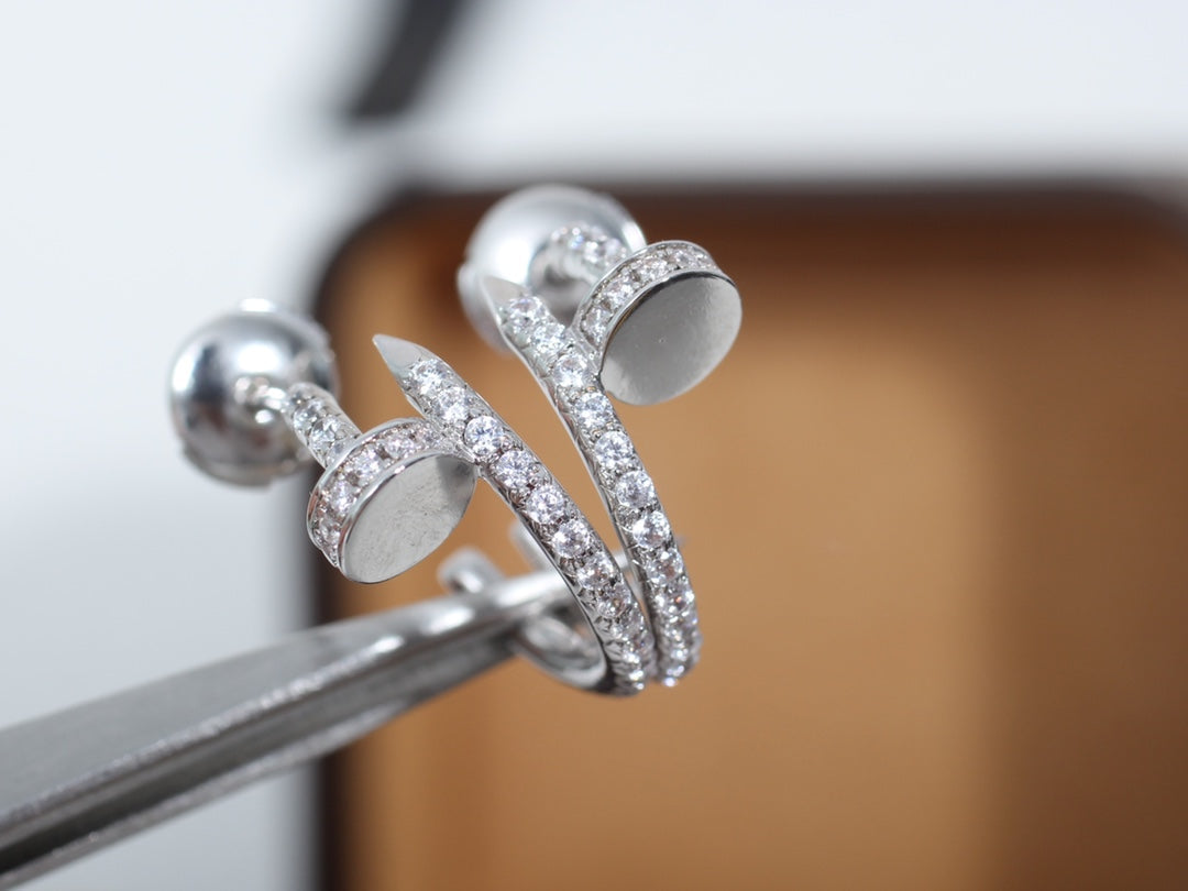 [LORA]JUSTE EARRINGS 12.75MM SILVER DIAMOND