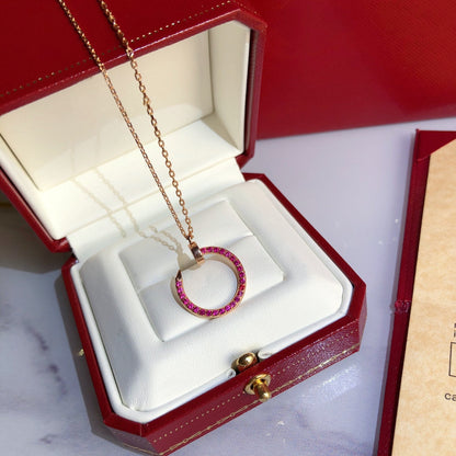 [LORA] JUSTE NECKLACE RED FULL DIAMONDS