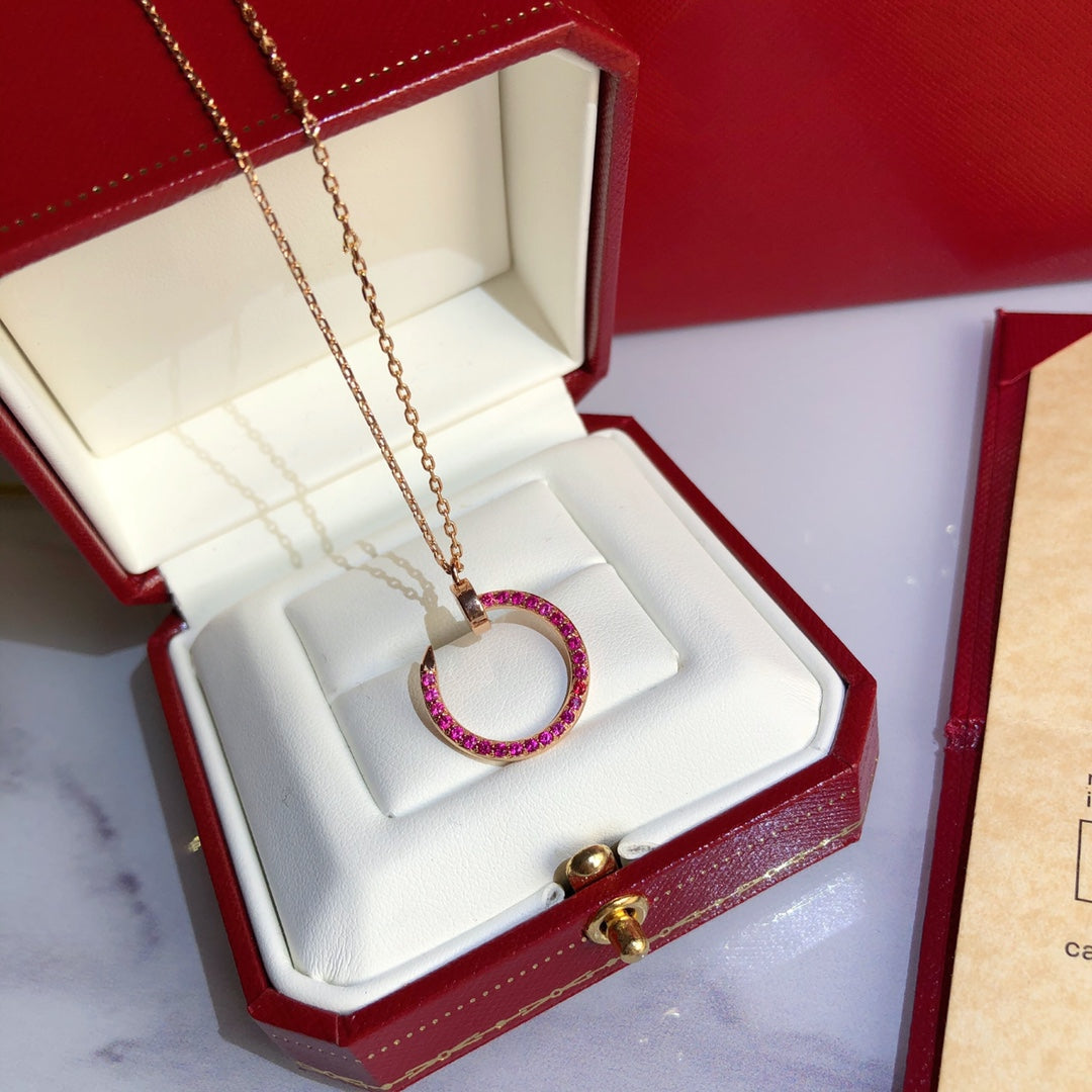 [LORA]JUSTE NECKLACE GOLD RED DIAMONDS