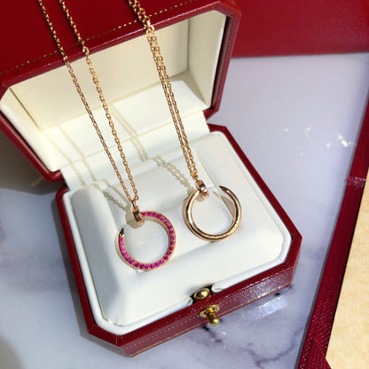 [LORA]JUSTE NECKLACE GOLD RED DIAMONDS
