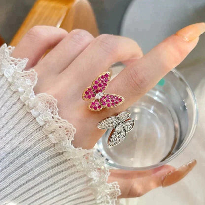 [LORA]TWIN BUTTERFLY DIAMOND RING
